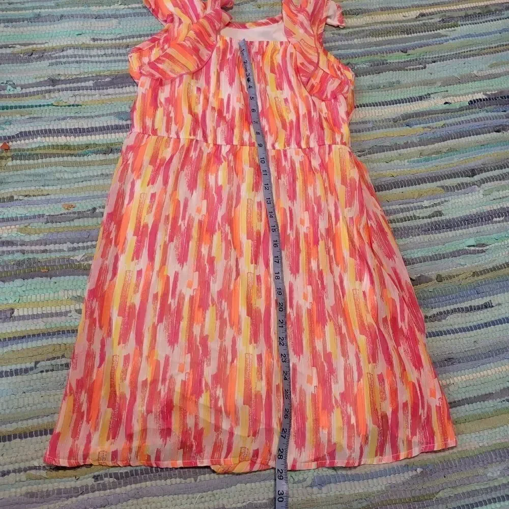 Wonder Nation Girls XXL 18 Colorful Lurex Chiffon Party Dress NWT – Tween Fit